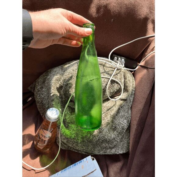 Set of 3 Vintage Cloverdale Green Glass Soda Bottles – Embossed Mid-Century - Picture 5 of 8